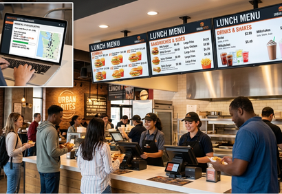 Restaurant chain digital menu boards